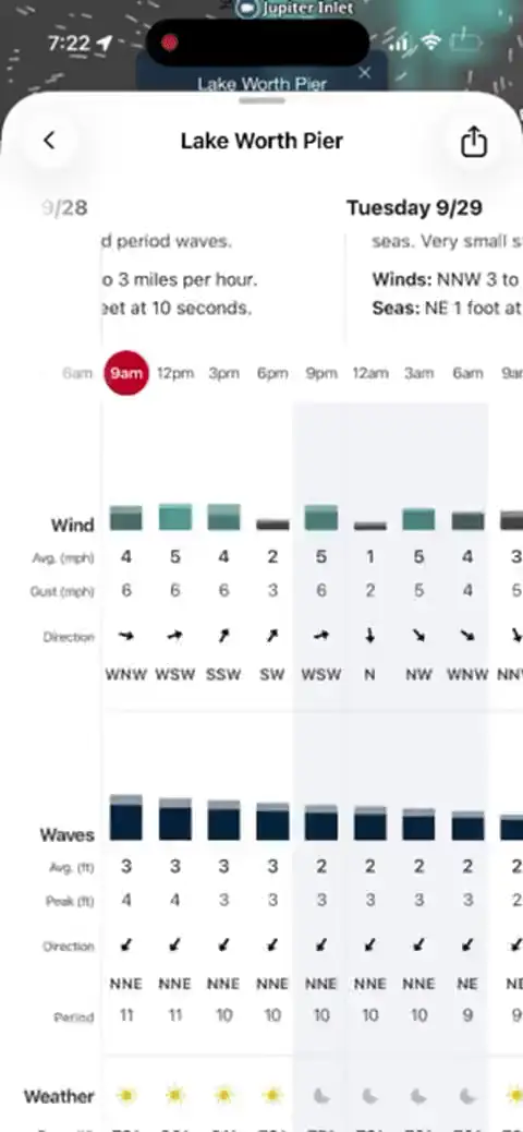 Marine forecast app preview 1